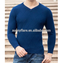 100% кашемировый свитер туго V шеи пуловер простой дизайн для мужчин